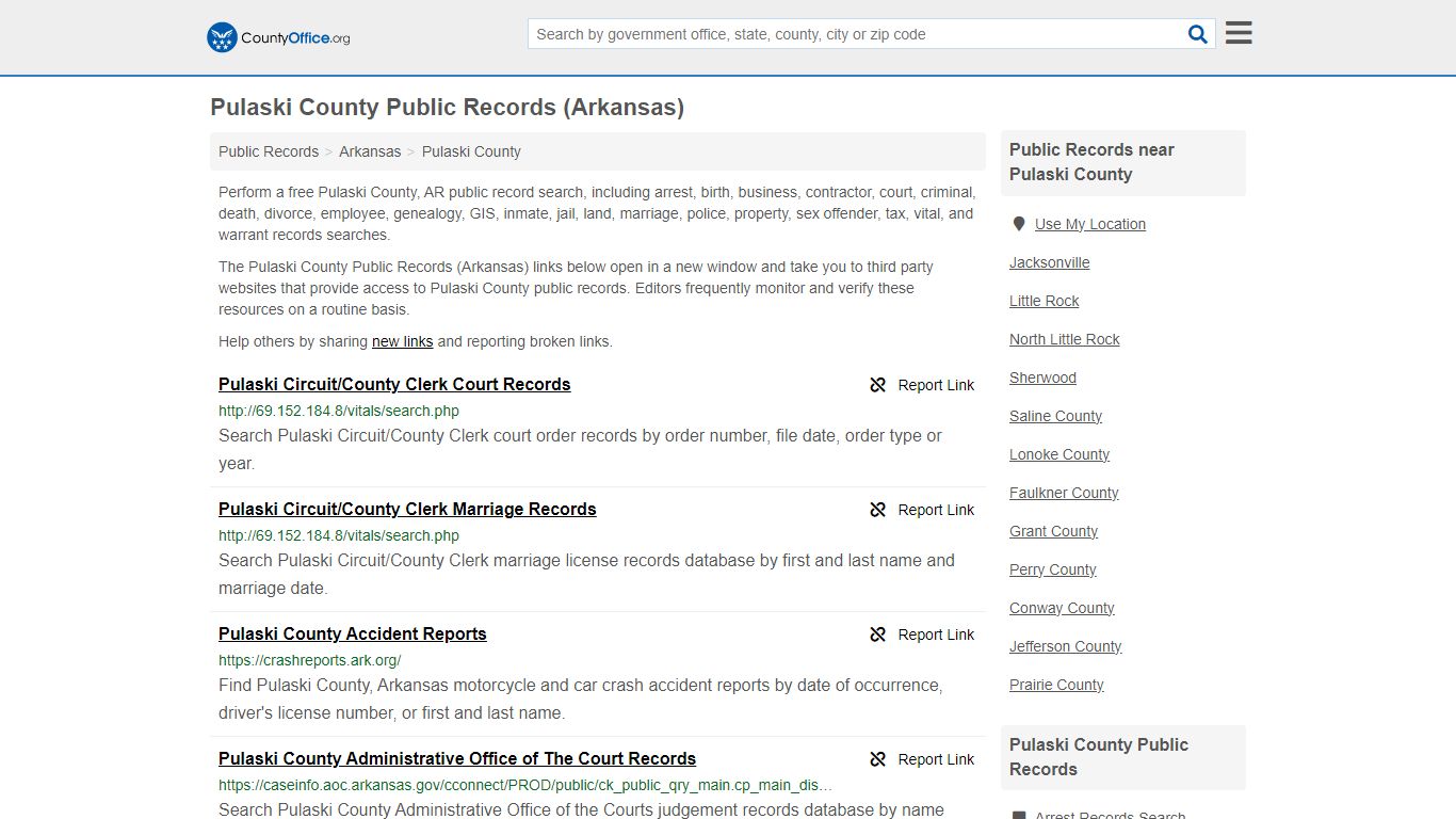 Pulaski County Public Records (Arkansas) - County Office